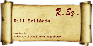 Rill Szilárda névjegykártya